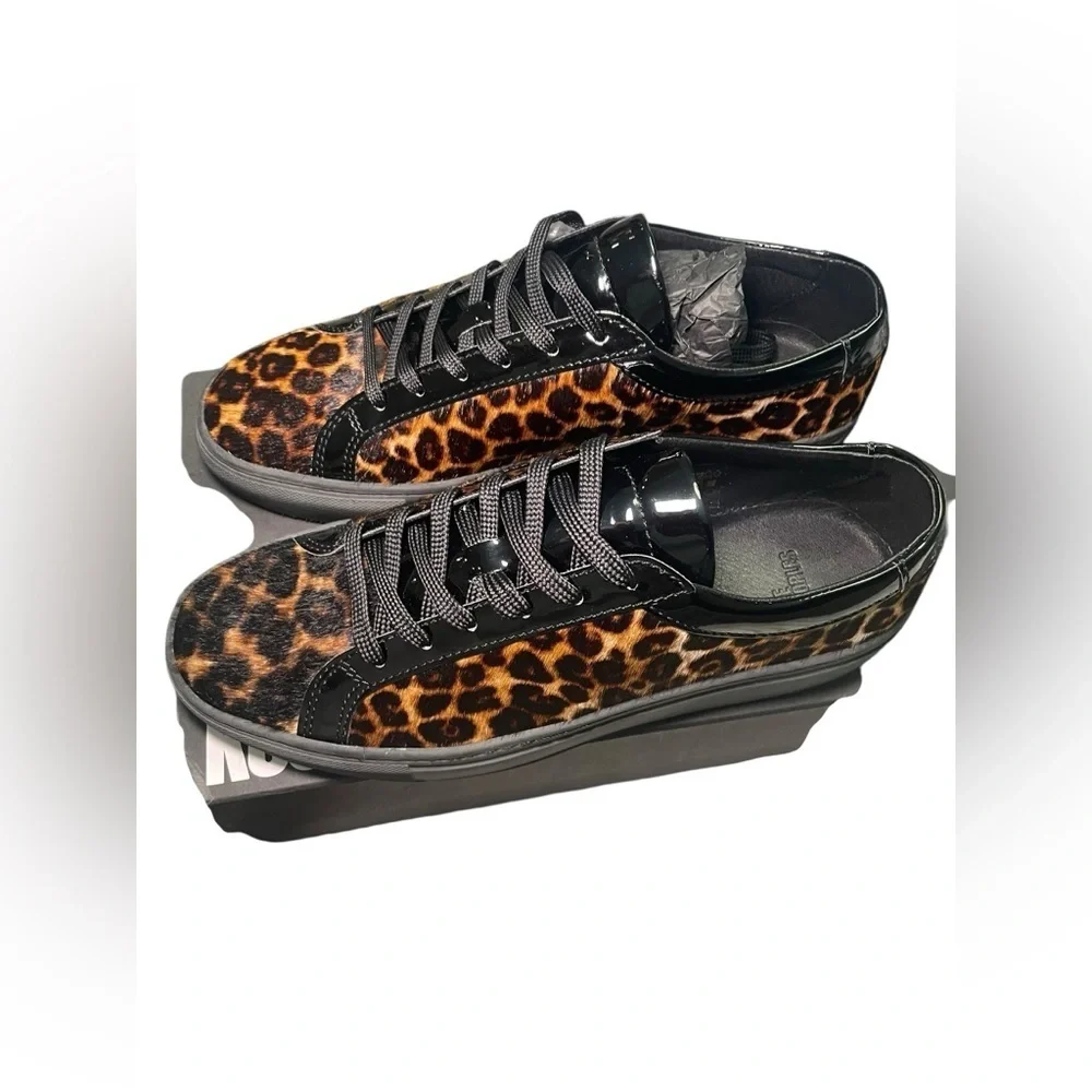 The Kooples Leopard Calf Hair Low Top Sneakers Size 9 US | NIB